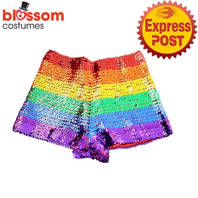TM207 Rainbow Sequins Shorts Costume Burning Man Mardi Gras Pride Festivals LGTB • $15.12