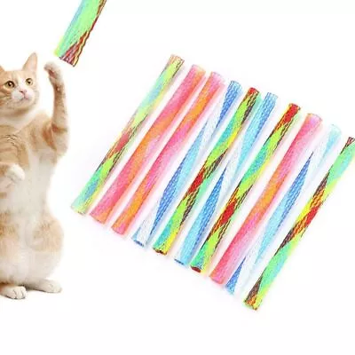 10Pcs Cat Spring Tube Toy Colorful Cat Spring Toy Set Action Interactive Toys • £3.96