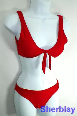 ZAFUL Women's Tie Front Knot Bikini Swimsuit  RED Small • $19.99