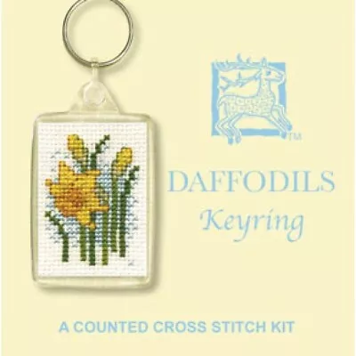 Complete Cross Stitch Kit -  Daffodils Keyring • £6.20