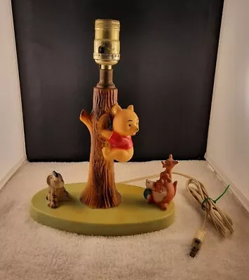 Vintage Disney Winnie The Pooh Lamp With Eeyore Piglet Kanga & Roo WORKING • $21.99