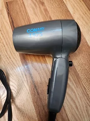 Conair 1875  Hair Blow Dryer Small Mini Travel Size Dual Voltage Grey Dual Speed • $7.75