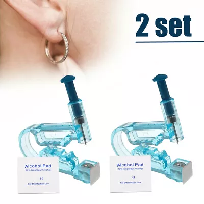 2Pcs Piercing Gun Disposable Sterile Ear Nose Piercing Kit  Ear Rings Studs  • £1.75