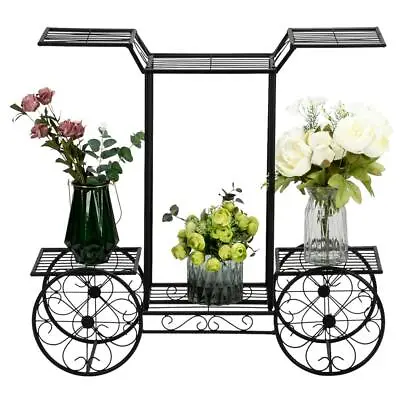$29.99 • Buy 6-Tier Garden Cart Stand Flower Rack Display Home Flower Pot Plant Holder