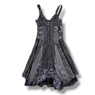 Lissa Paris Vintage Y2k Steampunk Whimsigoth Grunge Patchwork Dress Size M  • £160