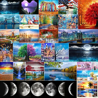 $12.01 • Buy Resin Full Round Diamond Painting Windmill Landscape Handmade Wall Picture Kits