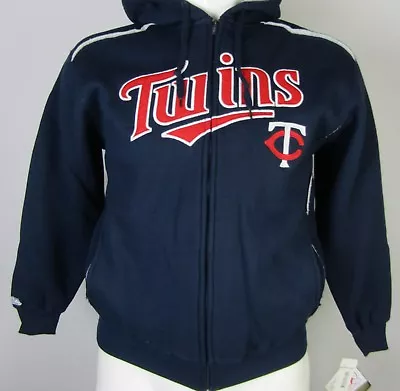 Minnesota Twins Men's Thermal Navy Blue Stitches Full-Zip Hoodie MLB M-2XL • $39.99