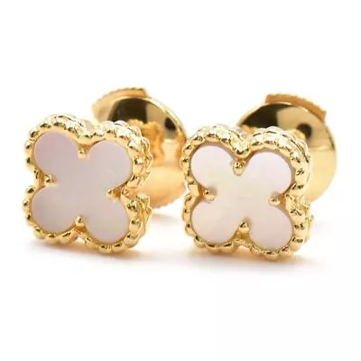 Van Cleef & Arpels Sweet Alhambra Earrings VCARA44800 K18Yg Mother Of Pearl • $2392