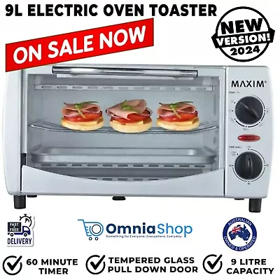Maxim Portable Benchtop Electric 9L Mini Small Bake Oven Toast Grill Reheat New • $85.97
