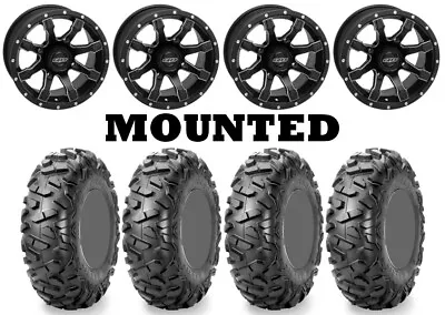 Kit 4 Maxxis Bighorn Radial 26x9-12/26x12-12 On Quadboss Grinder Matte Black FXT • $1772.47