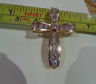 Quality 1.00 Carat Diamond  18k Yellow Gold  Cross • £625