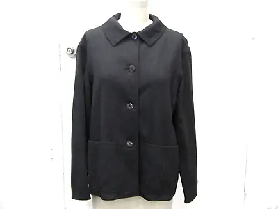 VINTAGE OSCAR DE LA RENTA Women's Gray Wool Light Jacket With Two Front Pockets • $30