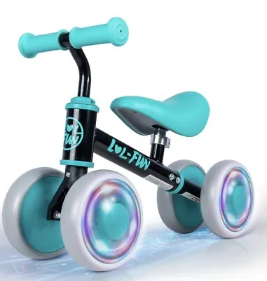 LOL-FUN Baby Balance Bike 1 Year Old Colorful Lighting Baby First Bike LED • £47.99