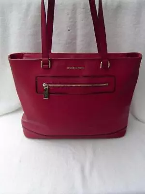 Authentic Michael Kors Red Cross Grain Leather Tote  Guc • $59.99