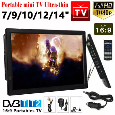 14  Freeview 1080P HDMI HD USB Car 12V Portable Digital Analog ATV TV Player UK • £88.99