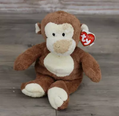 VINTAGE Ty Pluffies TyLux Collection 2002 Dangles Plush Brown Monkey • $15.99