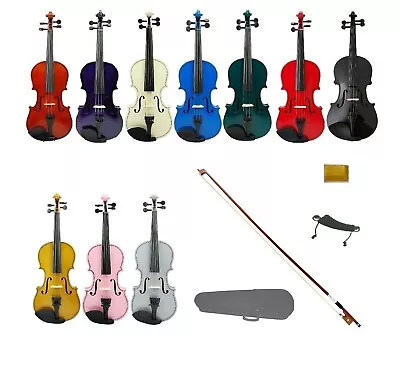 ViolinCaseBow+Shoulder Rest ~ Beginner Student 4/4 3/4 1/2 1/4 1/8 1/10 1/16 • $69.99