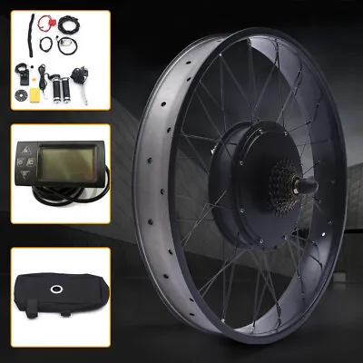 26  Rear Hub Motor LCD E-Bike Electric Bicycle Conversion Kit Fat Tire 48V 1500W • $295.45