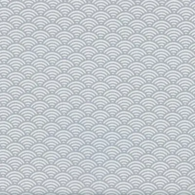 Textiles Français Japanese Scales Fabric Light Grey 100% Cotton 160 Cm Wide • £5.95