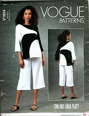 Vogue Pattern V1804  Linda Platt Misses Tunic  Pants 8 To 16 New Uncut • $7.99