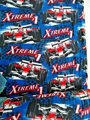 Xtreme 1 Fleece Fabric Race Car Driving By Camelot 58” Wide Soft - 2 Yards • $16