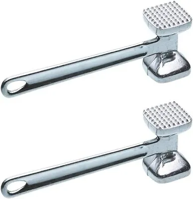 2PK Aluminum Hammer Meat Mallet Tenderizer Metal For Steak Beef Chicken Breast • £8.99