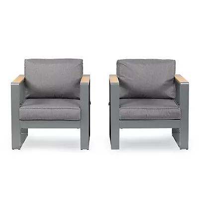 Aoodor 26''x30''x25'' Outdoor Furniture Patio Aluminum Armchair Single Sofa 2PCS • $206.99