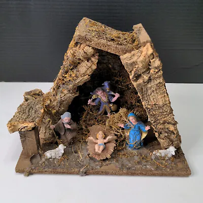 Vintage 1970s Christmas Nativity Manger Creche Scene Wooden Made In Italy • $29.95