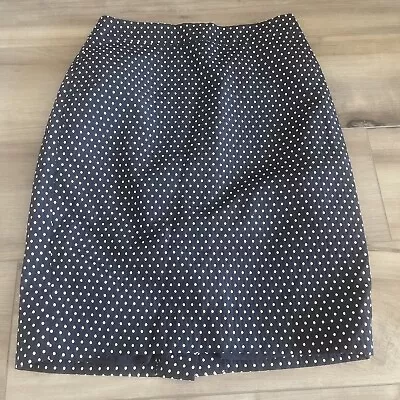 J. Crew Womens Polky Dot Pencil Skirt Navy Blue No. 2 Pencil Size 4 • $18.99