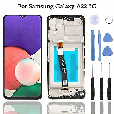 For Samsung Galaxy A22 LCD Replacement Touch Screen Digitizer Black +Frame • £14.99