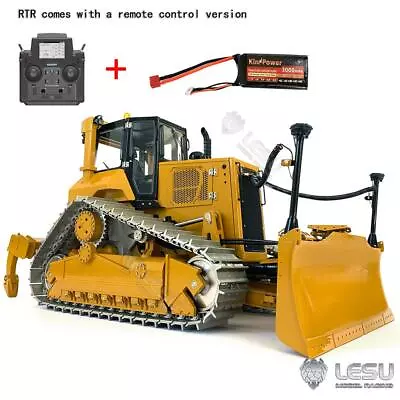 Metal Bulldozer RC RTR 1/14 LESU Hydraulic Aoue DT60 Tracked Truck Model Sound • $7549.90