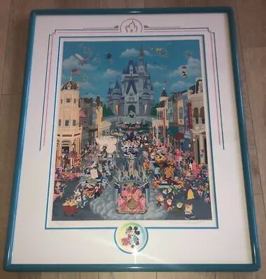 Melanie Taylor Kent 1987 Signed Framed Low Ed 200 Disney World Mickey Goofy Rare • $1149.99