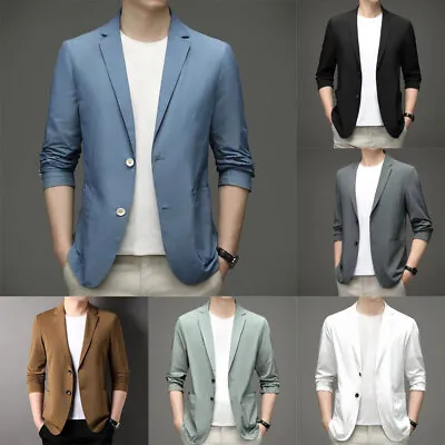Men's Casual Slim Fit Business Formal Button Suit Blazer Coat Jacket Tops Lapel  • $17.01