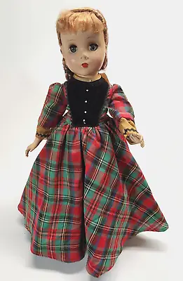 Jo March Madame Alexander Vintage 14  1950's Dark Hair Christmas Plaid • $179.99