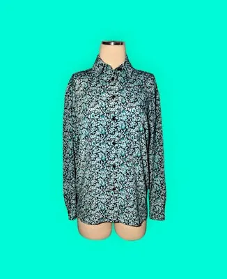 Vintage THAT'S ME Women's Size 3/4 Blouse Top FLORAL Button Up Secretary Shirt • $15.99