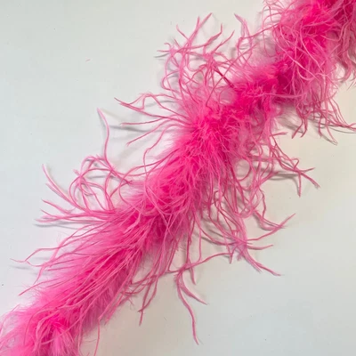 £1.90 • Buy Ostrich & Marabou Feather Boa Trim Per 10cm - Vibrant Hot Pink