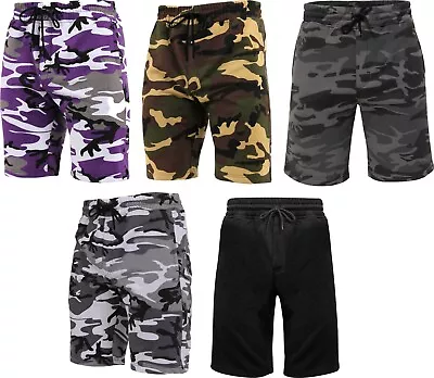 Mens Camo Sweat Shorts Summer Sports Gym Comfortable Lounge Everyday Casual Wear • $19.99