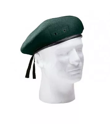 Gi Style Green  Wool Beret Army Military Beret  4908 Rothco Size 63/4 To 73/4 • $14.99