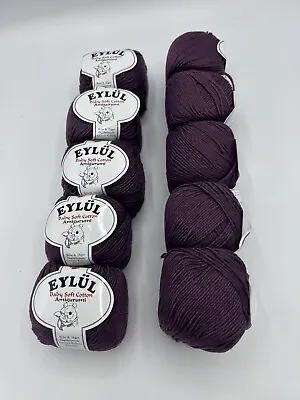 Eylul Baby Soft Cotton ￼Amigurumi Toy Making Knitting Crochet 10 X 50gDarkPurpl • £0.99