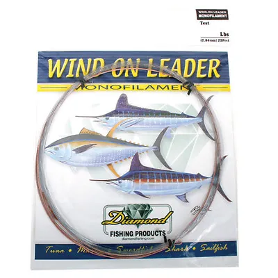 Momoi Diamond Monofilament Wind On Leaders-25 Ft-Smoke Blue 400 Lb. • $19.99