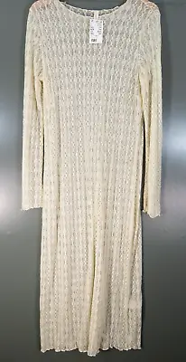 H&M - Cream - Lace Dress - 90s - Long - L/S - NWT - Size L • £6.99
