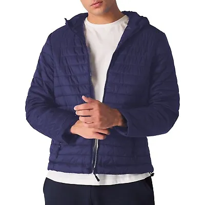 Men Hooded Padded Puffer Jacket Quilted Gilet Body Warmer Down Jacket Warm Coat • $41.08