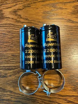 2 New 22000 Uf 100v Main Filter Capacitors & Clamps Fr Marantz 240 250 250M 1200 • $90