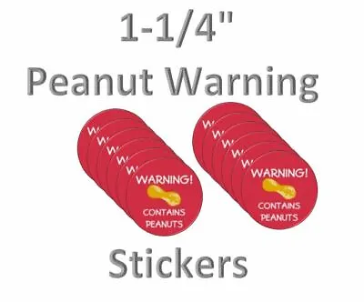 12 Round Peanut Warning Allergy Labels Candy Vending Machine Sticker Vendstar • $4.49