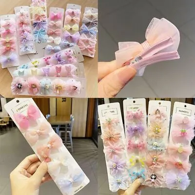 5pcs Kids Baby Girls Children Toddler Flowers Hair Clip Bow Accessories Hairpin • £4.99