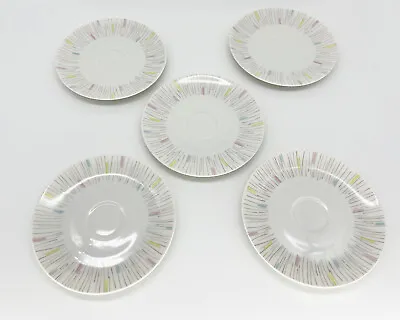 5 Hutschenreuther Selb H And C Mid-Century MCM Saucers Bavaria China Pastel Line • $18