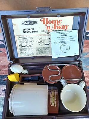 Vintage Empire Home N Away Electric Coffee Maker Travel Kit 12v 120v In Case  • $24.99