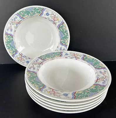 Mikasa Villa Medici Wide Rim Soup Bowls 9 3/8  Set Of 6 CV900 • $85