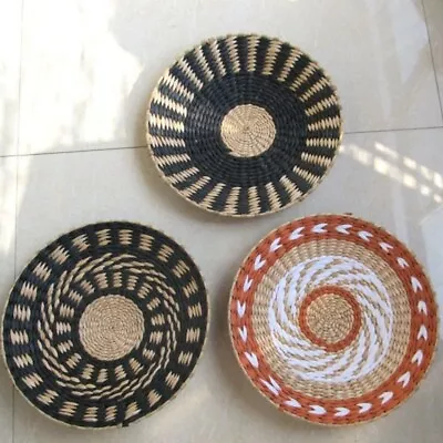 Moroccan Style Straw Wall Plate Background Decoration Ethnic Style Wall Hanging  • $23.99