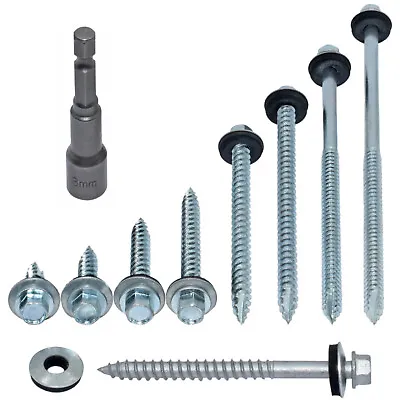 £6.99 • Buy TEK ROOFING SCREWS HEX HEAD & SEALING WASHER FOR FIXING TO TIMBER 14g (6.3mm)